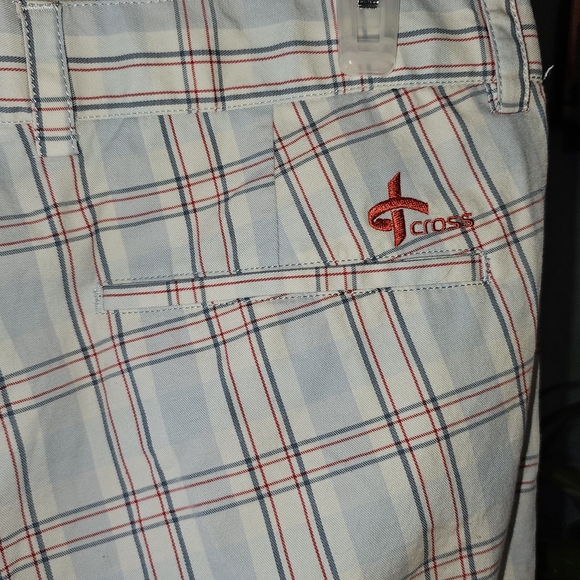 Cross Sportswear Golf Chino Pants Swedish For Men White Red Plaid - Picture 5 of 13